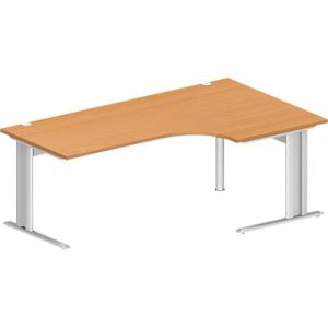 Schäfer Shop Pure Winkelschreibtisch PLANOVA BASIC, 90° Winkel rechts, C-Fuß, B 2000 x T 1200/800 x H 717 mm, Buche/weiß + Kabelkanal Schäfer Shop Pure Winkelschreibtisch PLANOVA BASIC, 90° Winkel rechts, C-Fuß, B 2000 x T 1200/800 x H 717 mm, Buche/weiß + Kabelkanal