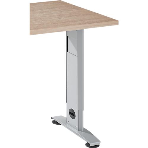 Schäfer Shop Select Ansatztisch LOGIN, C-Fuß, B 1000 x T 600 x H 660-820 mm, Eiche/weißalu