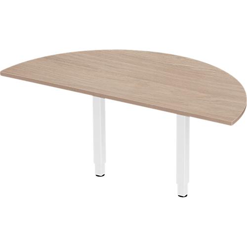 Schäfer Shop Select Ansatztisch PLANOVA ERGOSTYLE, 1/2 Kreis, Eiche-Dekor/weiß