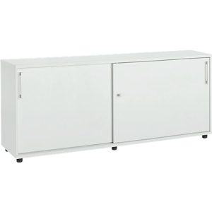Schäfer Shop Select Anstellschiebetürenschrank, aus Holz, 2 Fachböden, B 1600 mm x T 421 x H 750 mm, lichtgrau Schäfer Shop Select Anstellschiebetürenschrank, aus Holz, 2 Fachböden, B 1600 mm x T 421 x H 750 mm, lichtgrau