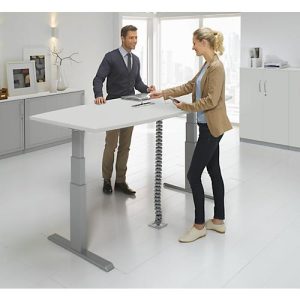 Schäfer Shop Select Besprechungstisch ERGO-T, mit Anschluss, elektrisch höhenverstellbar, Boot, T-Fuß, B 2000 x H 640-1300 mm, lichtgrau/weißalu Schäfer Shop Select Besprechungstisch ERGO-T, mit Anschluss, elektrisch höhenverstellbar, Boot, T-Fuß, B 2000 x H 640-1300 mm, lichtgrau/weißalu