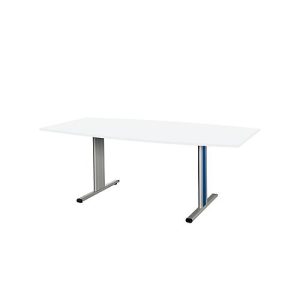 Schäfer Shop Select Besprechungstisch Planova Basic, Boot, T-Fuß, B 2000 x T 1000 x H 717 mm, weiß/weißaluminium RAL 9006 Schäfer Shop Select Besprechungstisch Planova Basic, Boot, T-Fuß, B 2000 x T 1000 x H 717 mm, weiß/weißaluminium RAL 9006