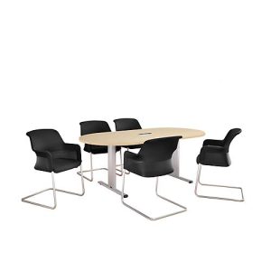 Schäfer Shop Select Besprechungstisch Planova Basic, mit Tischanschlussfeld, Oval, T-Fuß, B 2000 x T 1000 x H 717 mm, Ahorn/weißaluminium RAL 9006 Schäfer Shop Select Besprechungstisch Planova Basic, mit Tischanschlussfeld, Oval, T-Fuß, B 2000 x T 1000 x H 717 mm, Ahorn/weißaluminium RAL 9006