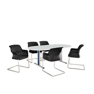 Schäfer Shop Select Besprechungstisch Planova Basic, Oval, T-Fuß, B 2000 x T 1000 x H 717 mm, lichtgrau/weißaluminium RAL 9006 Schäfer Shop Select Besprechungstisch Planova Basic, Oval, T-Fuß, B 2000 x T 1000 x H 717 mm, lichtgrau/weißaluminium RAL 9006