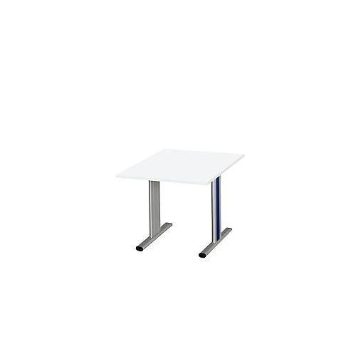 Schäfer Shop Select Besprechungstisch Planova Basic, Quadrat, T-Fuß, B 1000 x T 1000 x H 717 mm, weiß/weißaluminium RAL 9006