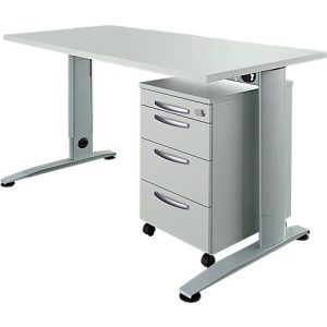 Schäfer Shop Select Büromöbelset 2-tlg. LOGIN C-Fuß Schreibtisch, B 1600 mm + Rollcontainer, 3 Schübe, Utensilienauszug, Zentralverschluss, lichtgrau Schäfer Shop Select Büromöbelset 2-tlg. LOGIN C-Fuß Schreibtisch, B 1600 mm + Rollcontainer, 3 Schübe, Utensilienauszug, Zentralverschluss, lichtgrau
