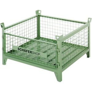 Schäfer Shop Select Gitterbehälter, mit herausnehmbarer Längswand, B 1050 x T 850 x H 590 mm, resedagrün RAL 6011, bis 1000 kg Schäfer Shop Select Gitterbehälter, mit herausnehmbarer Längswand, B 1050 x T 850 x H 590 mm, resedagrün RAL 6011, bis 1000 kg