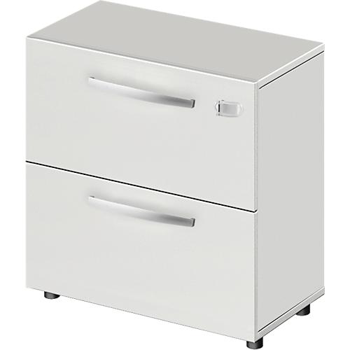 Schäfer Shop Select Hängeregisterschrank LOGIN, 2 Schübe, abschließbar, B 800 x T 420 x H 788 mm, lichtgrau/lichtgrau