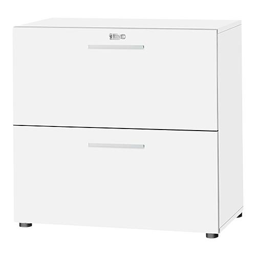 Schäfer Shop Select Hängeregistraturschrank SET UP, 2 HR-Schübe, abschließbar, B 800 x T 420 x H 788 mm, weiß/weiß