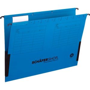 Schäfer Shop Select Hängetasche, DIN A4, seitliche Leinenfrösche, blau, 25 Stück Schäfer Shop Select Hängetasche, DIN A4, seitliche Leinenfrösche, blau, 25 Stück