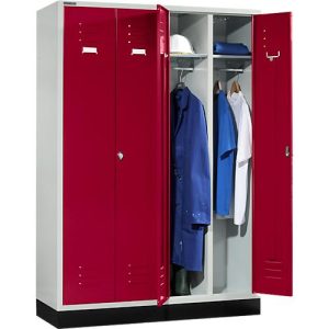 Schäfer Shop Select Kleiderspind, 4 Türen, mit Drehriegelverschluss, lichtgrau/rubinrot Schäfer Shop Select Kleiderspind, 4 Türen, mit Drehriegelverschluss, lichtgrau/rubinrot