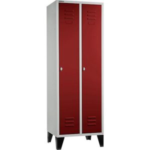 Schäfer Shop Select Kleiderspind, mit 2 Abteilen, mit Füßen, Drehriegelverschluss, lichtgrau/rot Schäfer Shop Select Kleiderspind, mit 2 Abteilen, mit Füßen, Drehriegelverschluss, lichtgrau/rot