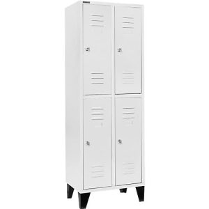 Schäfer Shop Select Kleiderspind, mit 2 x 2 Abteilen, 300 mm, mit Füßen, Zylinderschloss, Tür lichtgrau Schäfer Shop Select Kleiderspind, mit 2 x 2 Abteilen, 300 mm, mit Füßen, Zylinderschloss, Tür lichtgrau