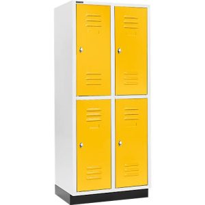 Schäfer Shop Select Kleiderspind, mit 2 x 2 Abteilen, 400 mm, mit Sockel, Drehriegelverschluss, Tür rapsgelb Schäfer Shop Select Kleiderspind, mit 2 x 2 Abteilen, 400 mm, mit Sockel, Drehriegelverschluss, Tür rapsgelb