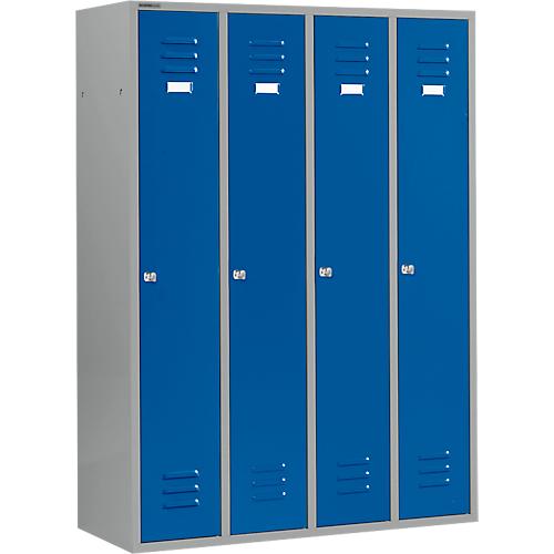 Schäfer Shop Select Kleiderspind mit 4 Abteilen, Zylinderschloss, hellsilber/enzianblau