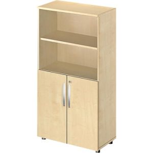 Schäfer Shop Select Kombischrank LOGIN, oben 2 Regale, unten 2 Ordnerhöhen mit Türen, B 800 x T 420 x H 1514 mm, Ahorn Dekor/Ahorn Dekor Schäfer Shop Select Kombischrank LOGIN, oben 2 Regale, unten 2 Ordnerhöhen mit Türen, B 800 x T 420 x H 1514 mm, Ahorn Dekor/Ahorn Dekor