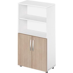 Schäfer Shop Select Kombischrank LOGIN, oben 2 Regale, unten 2 Ordnerhöhen mit Türen, B 800 x T 420 x H 1514 mm, weiß/Eiche Schäfer Shop Select Kombischrank LOGIN, oben 2 Regale, unten 2 Ordnerhöhen mit Türen, B 800 x T 420 x H 1514 mm, weiß/Eiche