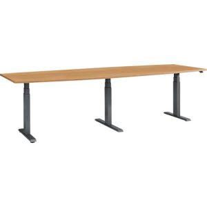 Schäfer Shop Select Konferenztisch ERGO-T 2.0 Big, bis 8 Personen, elektrisch höhenverstellbar, Tonne, T-Fuß, B 2800 mm, Buche/anthrazit Schäfer Shop Select Konferenztisch ERGO-T 2.0 Big, bis 8 Personen, elektrisch höhenverstellbar, Tonne, T-Fuß, B 2800 mm, Buche/anthrazit