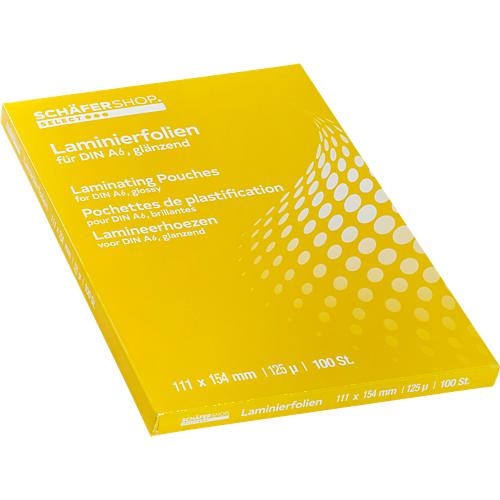 Schäfer Shop Select Laminierfolien, 111 x 154 mm für DIN A6, 125 mic, 100 Stück