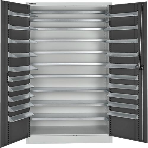 Schäfer Shop Select Magazinschrank, 10 Fachböden, ohne Ausstattung, B 1200 x T 500 x H 1935 mm, Stahl, lichtgrau/anthrazitgrau