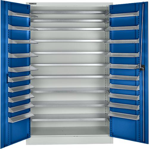 Schäfer Shop Select Magazinschrank, 10 Fachböden, ohne Ausstattung, B 1200 x T 500 x H 1935 mm, Stahl, lichtgrau/enzianblau