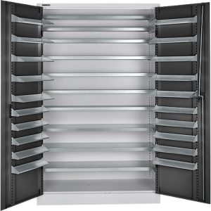 Schäfer Shop Select Magazinschrank, 10 Fachböden, ohne Ausstattung, B 1200 x T 500 x H 1935 mm, Stahl, weißaluminium/anthrazitgrau Schäfer Shop Select Magazinschrank, 10 Fachböden, ohne Ausstattung, B 1200 x T 500 x H 1935 mm, Stahl, weißaluminium/anthrazitgrau