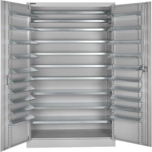 Schäfer Shop Select Magazinschrank, 10 Fachböden, ohne Ausstattung, B 1200 x T 500 x H 1935 mm, Stahl, weißaluminium Schäfer Shop Select Magazinschrank, 10 Fachböden, ohne Ausstattung, B 1200 x T 500 x H 1935 mm, Stahl, weißaluminium