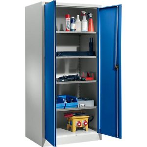 Schäfer Shop Select Materialschrank MSI 2509 S, verstärkte Ausführung, bis 100 kg/Fachboden, B 950 x T 500 x H 1935 mm, lichtgrau/enzianblau Schäfer Shop Select Materialschrank MSI 2509 S, verstärkte Ausführung, bis 100 kg/Fachboden, B 950 x T 500 x H 1935 mm, lichtgrau/enzianblau