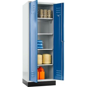 Schäfer Shop Select Materialspind, 1800 x 630 x 500 mm, Zylinderschloss, lichtgrau/enzianblau Schäfer Shop Select Materialspind, 1800 x 630 x 500 mm, Zylinderschloss, lichtgrau/enzianblau