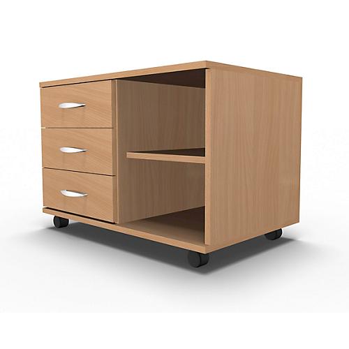 Schäfer Shop Select Mobiles Sideboard, Regal + 3 Schübe + Utensilienschub, B 800, anstellbar links, Buche