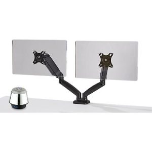 Schäfer Shop Select Monitorarm MX8-124, für 2 Displays bis 24 Zoll + Bluetooth Lautsprecher Chrome