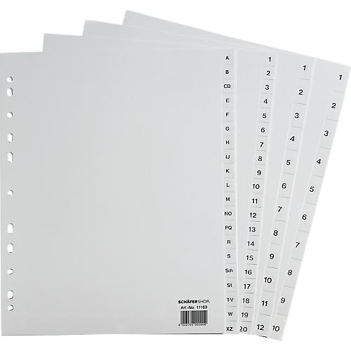 Schäfer Shop Select Ordner-Register, Überbreite, Zahlen 1-31, grau