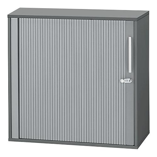 Schäfer Shop Select Querrollladenschrank SET UP, abschließbar, 2 Ordnerhöhen, B 800 x T 420 x H 788 mm, graphit