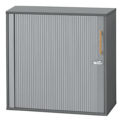 Schäfer Shop Select Querrollladenschrank Start Off Wood, 2 OH, abschließbar, Holz, B 800 x T 420 x H 788 mm, graphit