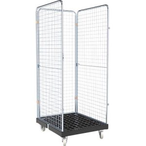 Schäfer Shop Select Rollbox ADB BASICline, 3-seitig, ohne Zwischenboden, bis 500 kg, Lenk- & Bockrollen, L 724 x B 815 x H 1800 mm, Stahl & Recycling-HDPE Schäfer Shop Select Rollbox ADB BASICline, 3-seitig, ohne Zwischenboden, bis 500 kg, Lenk- & Bockrollen, L 724 x B 815 x H 1800 mm, Stahl & Recycling-HDPE