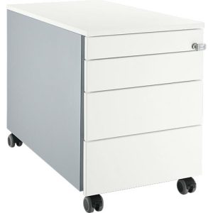 Schäfer Shop Select Rollcontainer 1233, mit Griffnut, B 435 x H 567 mm, weißalu/weißalu/weiß Schäfer Shop Select Rollcontainer 1233, mit Griffnut, B 435 x H 567 mm, weißalu/weißalu/weiß