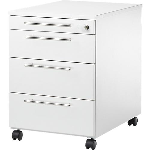 Schäfer Shop Select Rollcontainer Start Off 1233, 3 Schübe, Utensilienauszug, B 432 x T 580 x H 595 mm, weiß/weiß