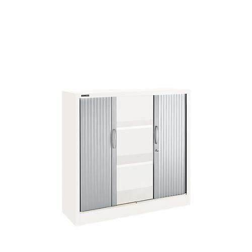Schäfer Shop Select Rollladenschränke, 3 Ordnerhöhen, B 1200 mm, weiß/alusilber