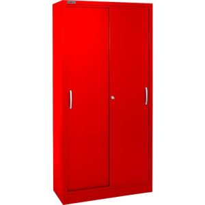 Schäfer Shop Select Schiebetürenschrank, 5 Ordnerhöhen, B 1200 mm, rot RAL 3020 Schäfer Shop Select Schiebetürenschrank, 5 Ordnerhöhen, B 1200 mm, rot RAL 3020