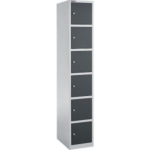 Schäfer Shop Select Schließfachsäule S4/6, mit Zylinderschloss, weißalu/anthrazit
