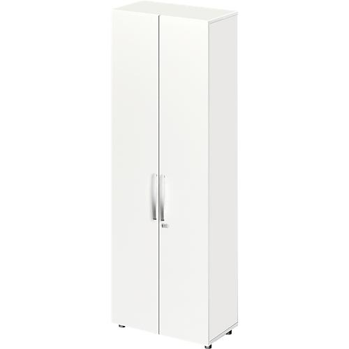 Schäfer Shop Select Schrank LOGIN, 6 Ordnerhöhen, B 800 x T 420 x H 2240 mm, weiß/weiß