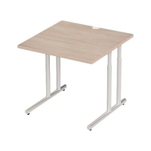 Schäfer Shop Select Schreibtisch COMBITEC, Quadrat, C-Fuß, B 800 x T 800 x H 677-817 mm, Eiche/weißaluminium Schäfer Shop Select Schreibtisch COMBITEC, Quadrat, C-Fuß, B 800 x T 800 x H 677-817 mm, Eiche/weißaluminium