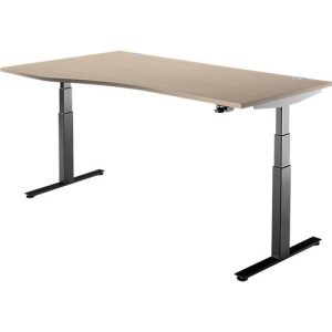 Schäfer Shop Select Schreibtisch DRIVE UP 2, elektrisch höhenverstellbar, Freiform, Ansatz links, T-Fuß, B 1800 mm, Eiche/schwarz Schäfer Shop Select Schreibtisch DRIVE UP 2, elektrisch höhenverstellbar, Freiform, Ansatz links, T-Fuß, B 1800 mm, Eiche/schwarz