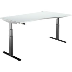 Schäfer Shop Select Schreibtisch DRIVE UP 2, elektrisch höhenverstellbar, Freiform, Ansatz rechts, T-Fuß, B 1800 mm, lichtgrau/schwarz Schäfer Shop Select Schreibtisch DRIVE UP 2, elektrisch höhenverstellbar, Freiform, Ansatz rechts, T-Fuß, B 1800 mm, lichtgrau/schwarz