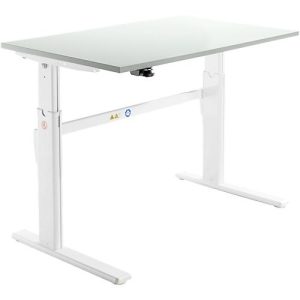 Schäfer Shop Select Schreibtisch, elektrisch höhenverstellbar, Rechteck, C-Fuß, B 1200 x T 800 x H 725-1185 mm, lichtgrau/weiß Schäfer Shop Select Schreibtisch, elektrisch höhenverstellbar, Rechteck, C-Fuß, B 1200 x T 800 x H 725-1185 mm, lichtgrau/weiß