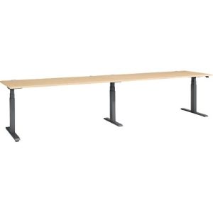 Schäfer Shop Select Schreibtisch ERGO-T 2.0 Big, elektr. höhenverstellbar, Rechteck, T-Fuß, B 3600 x T 800 x H 640-1300 mm, Ahorn/anthrazit Schäfer Shop Select Schreibtisch ERGO-T 2.0 Big, elektr. höhenverstellbar, Rechteck, T-Fuß, B 3600 x T 800 x H 640-1300 mm, Ahorn/anthrazit