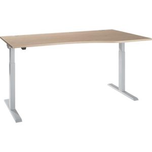 Schäfer Shop Select Schreibtisch ERGO-T 2.0, elektr. höhenverstellbar, Freiform Ansatz rechts, T-Fuß, B 1800 x H 715-1205 mm, Eiche-Dekor/weißalu Schäfer Shop Select Schreibtisch ERGO-T 2.0, elektr. höhenverstellbar, Freiform Ansatz rechts, T-Fuß, B 1800 x H 715-1205 mm, Eiche-Dekor/weißalu