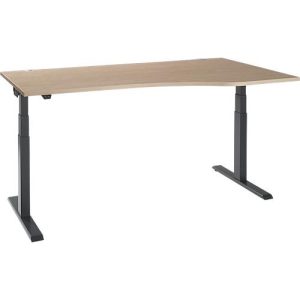 Schäfer Shop Select Schreibtisch ERGO-T 2.0, elektrisch höhenverstellbar, Freiform Ansatz rechts, T-Fuß, B 1800 x H 640-1300 mm, Eiche/anthrazit Schäfer Shop Select Schreibtisch ERGO-T 2.0, elektrisch höhenverstellbar, Freiform Ansatz rechts, T-Fuß, B 1800 x H 640-1300 mm, Eiche/anthrazit