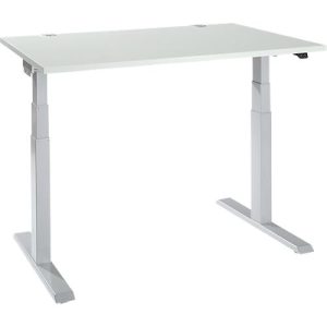 Schäfer Shop Select Schreibtisch ERGO-T 2.0, elektrisch höhenverstellbar, Rechteck, T-Fuß, B 1200 x T 800 x H 640-1300 mm, lichtgrau/weißalu Schäfer Shop Select Schreibtisch ERGO-T 2.0, elektrisch höhenverstellbar, Rechteck, T-Fuß, B 1200 x T 800 x H 640-1300 mm, lichtgrau/weißalu