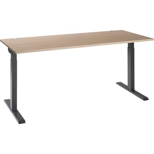 Schäfer Shop Select Schreibtisch ERGO-T 2.0, Quadrat, T-Fuß, B 1800 x T 800 x H 675-895 mm, Eiche/anthrazit